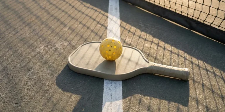 Control pickleball paddle with a ball resting on its sweet spot